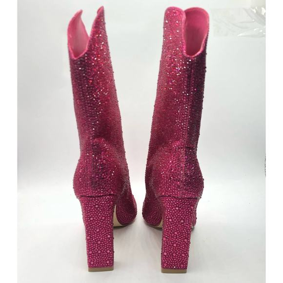 Free People X Billini Disco Rodeo Embellished Boots Pink Rhinestone Size US 8 - Picture 3 of 11